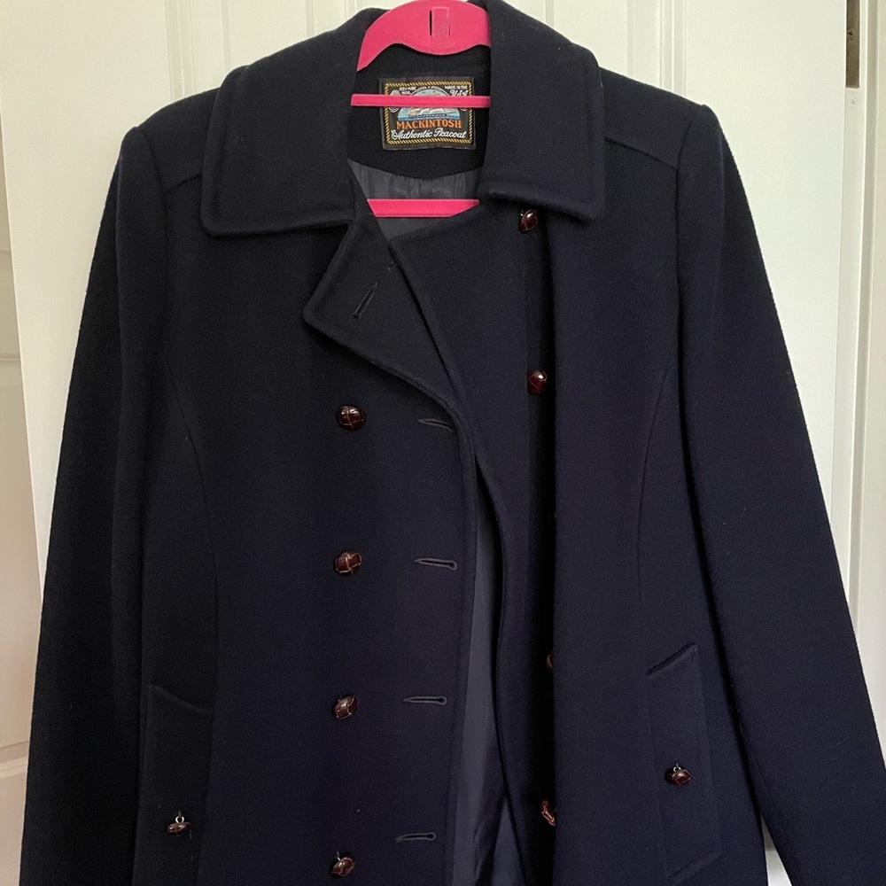 Mackintosh Vintage Navy Wool Made in USA Peacoat Medium